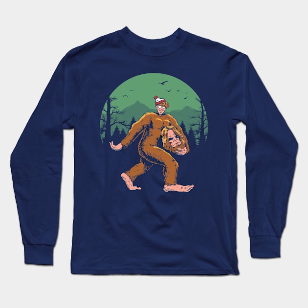 Where is Bigfoot? Long Sleeve T-Shirt by Vincent Trinidad Art